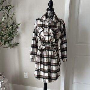 Blank NYC Plaid Jacket in Black, White, and Brown